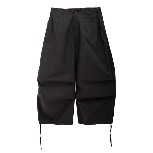 Amomento Cotton Nylon Wide Capri Pants Black AM24FWM14PT Degli Uberti